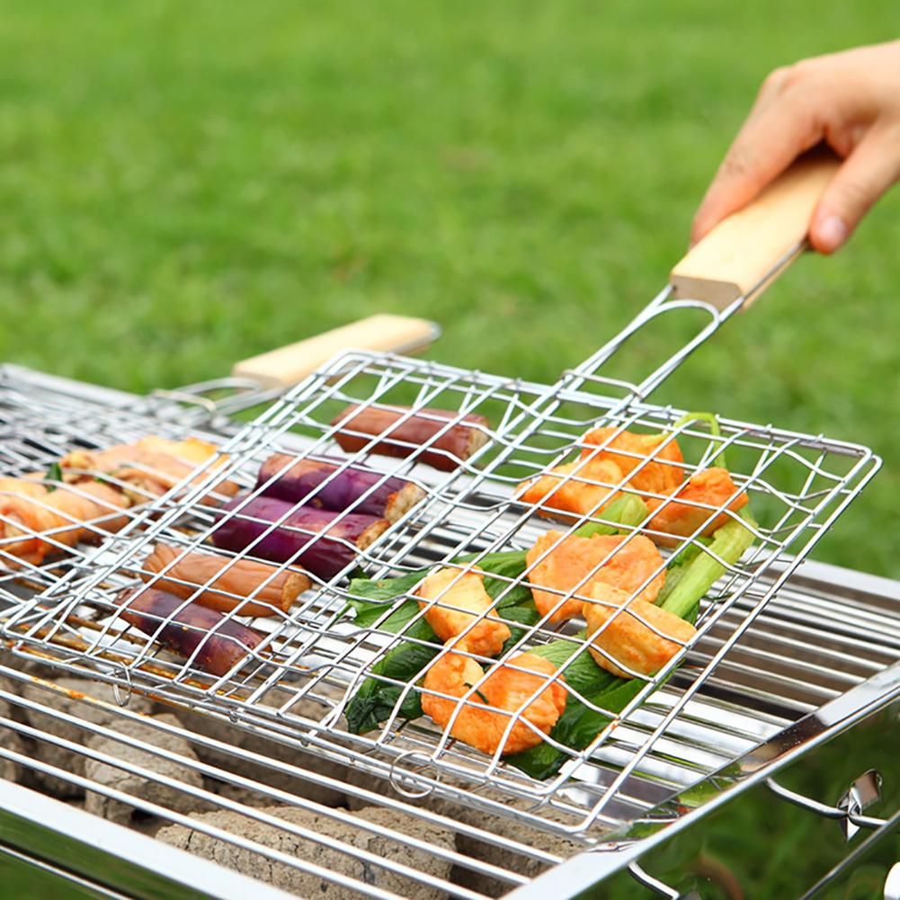 Iron Wire BBQ Grill Rack Meat Clamp for Barbecue