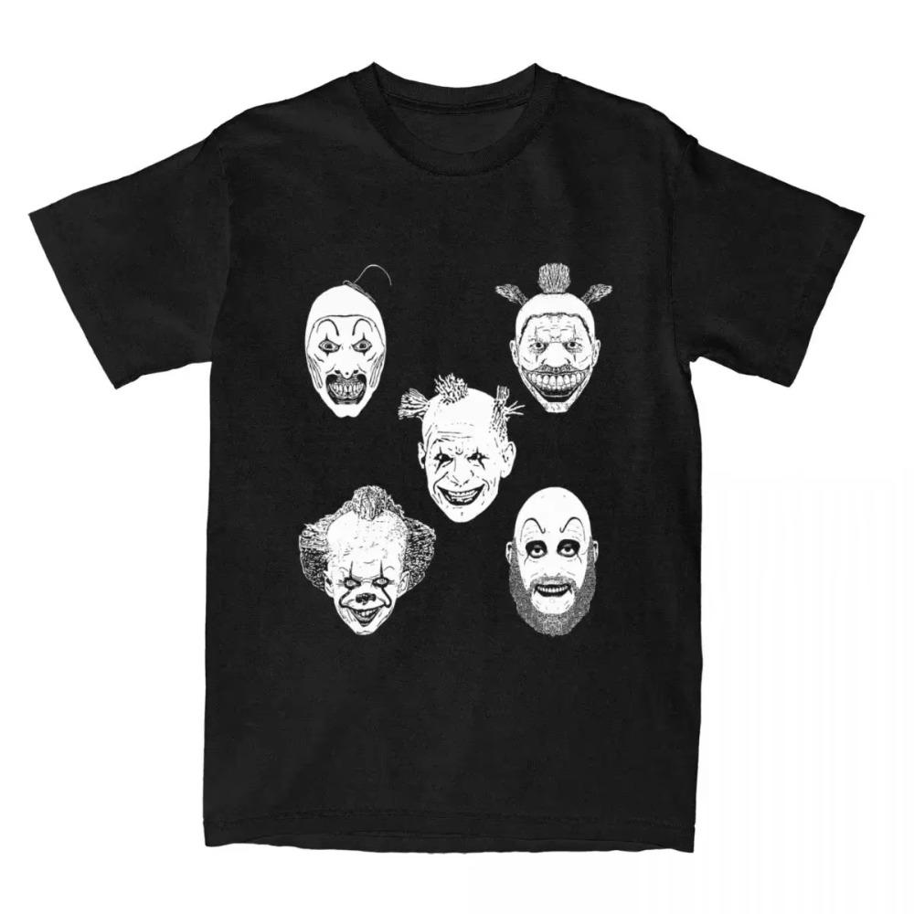 

Оригинальная футболка клоуна на Хэллоуин для мужчин и женщин, футболка с фильмом ужасов, одежда, идея для подарка XXXXXL чёрный