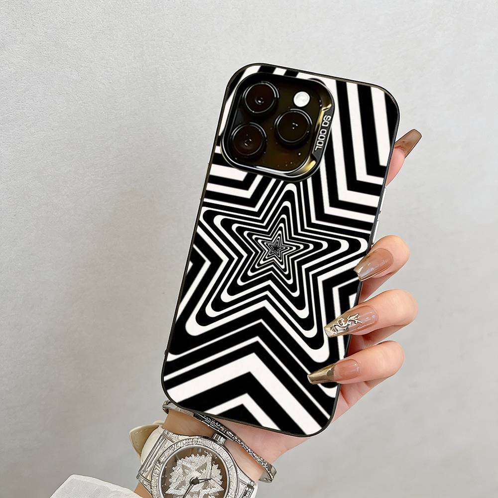 

dizziness Phone Case For iPhone 17,16,15,14,13,12,11 Plus,Pro Max,XS,Colored Silver Plated Inside Cover iPhone12