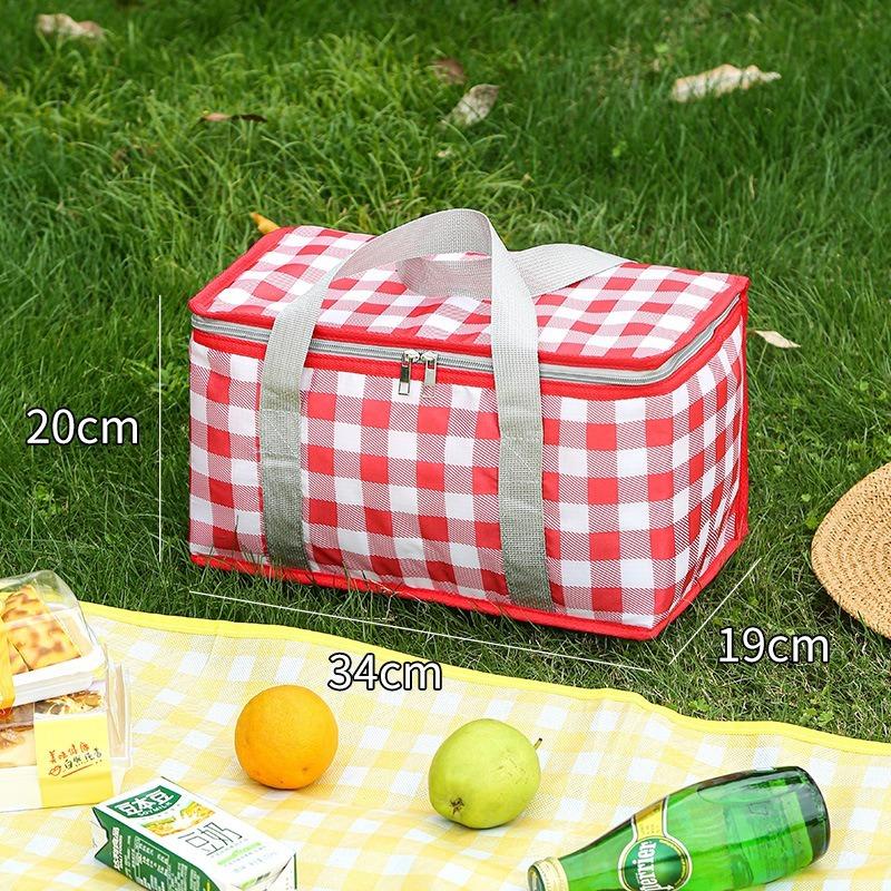 

Portable Large Capacity Thermal Insulation Bag Picnic Basket Thickened Oxford Cloth Outdoor Hand Bags Travel Camping Equipment красный
