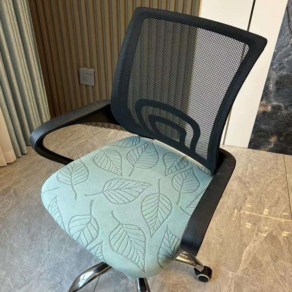 

Stretch Elastic Office Chair Covers Solid Color Stain-Resistant Computer Chair Cover Breathable Washable Desk Chair Slipcover зелёный