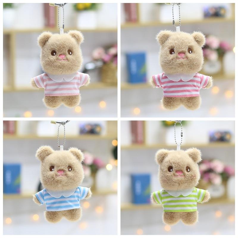 Cute Cute T-shirt Bear Pendant Butter Bear Plush Toy Doll Bag Hanging Ornament Doll Keychain