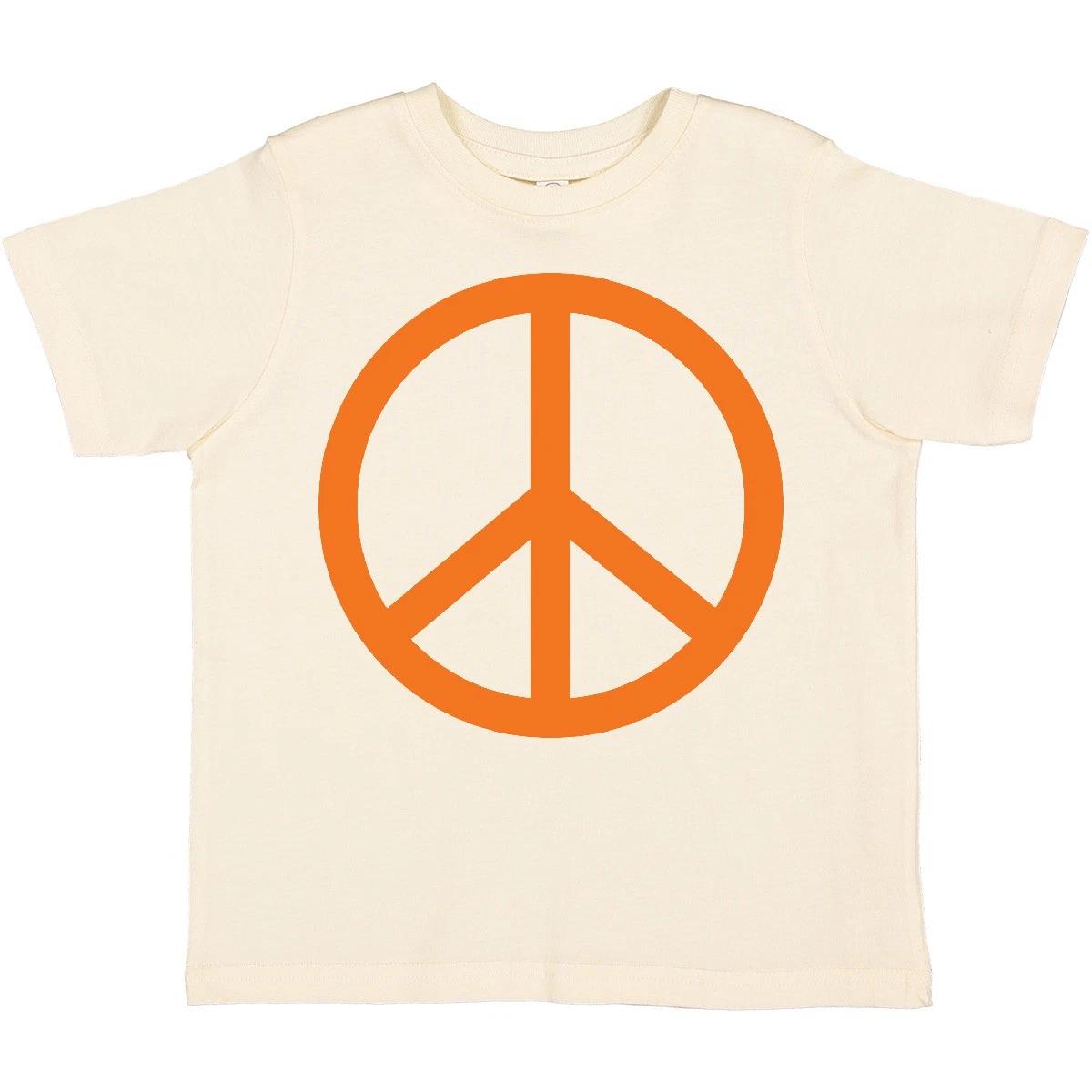 Inktastic Funky Orange Peace Sign Toddler T-Shirt Symbol Environt Anti-war 100