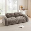 Frameless Modular 2-Seater Sofa, High-Density 32D Foam, Suitable for Living Room, Chenille Fabric, Non-Slip Design, No Assembly Required, Brown