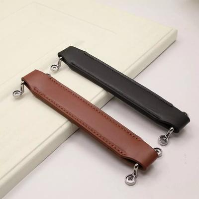 New Soft Leather Handle with Screw Durable PU Classic Stool Pull Handle Portable Sofa Cabinet Pulls.