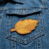 2PCS Lifelike Embroidery Leaf Stickers Pure Color Green Leaves Patch Clothes Cloth Stickers  Bags