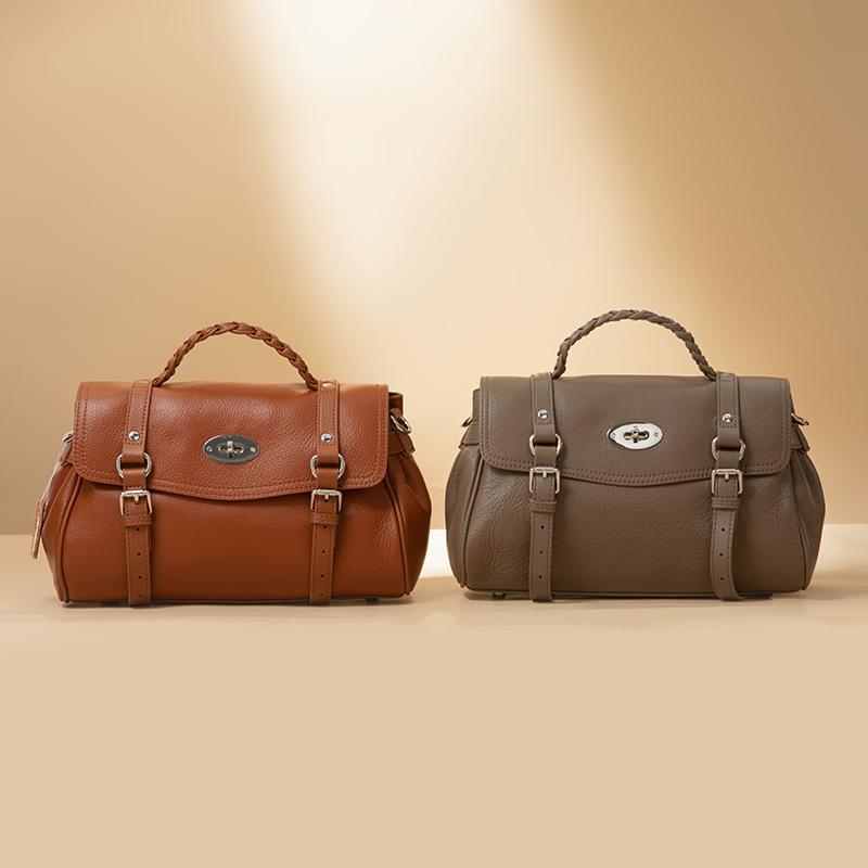 Fashionable Large-capacity Genuine Leather Women's Bag Top-layer Cowhide Tote Bag Messenger Bag Single-shoulder Large Bag