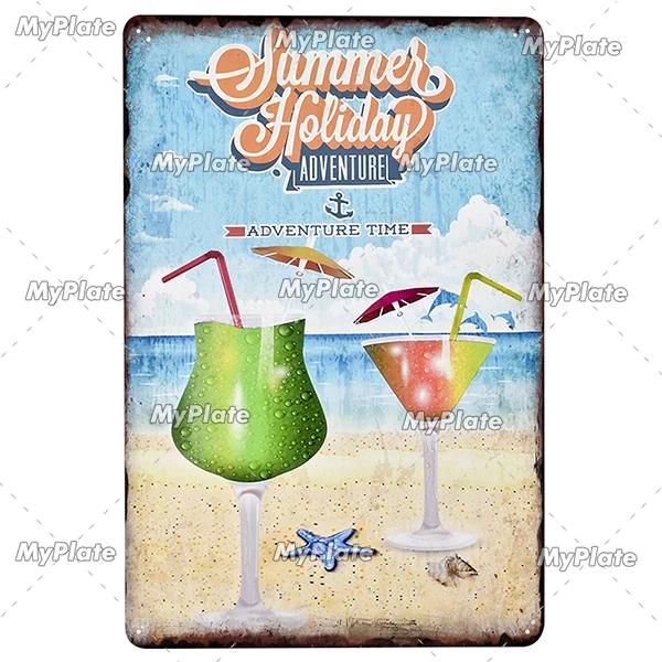 BAR Tin Sign Metal Sign Retro Plaque Home Decor Metal Vintage Man Cave Bar Pub Club Beach Wall Decoration