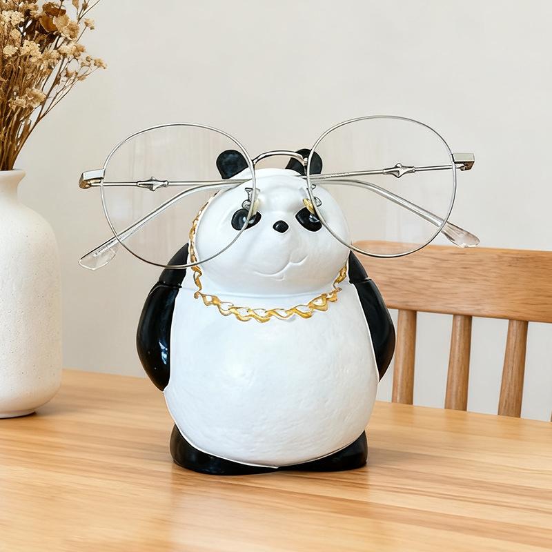 Suporte de Óculos Panda Invertido Fofo Suporte de Óculos de Mesa de Escritório Rack de Armazenamento de Óculos de Sol Ornamento de Decoração de Quarto Doméstico