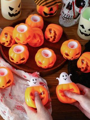 1/3/5PCS Halloween Pumpkin Ghost Squeeze Pinch Toy Favors Halloween Party Supplies Stress Relief Fidget Toys Birthday Gifts