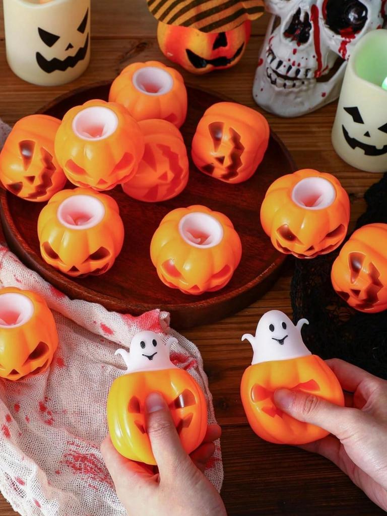 1/3/5 Peças Abóbora Fantasma Halloween Aperte Aperte Brinquedo Lembrancinhas Suprimentos para Festa de Halloween Alívio de Estresse Brinquedos Fidget Presentes de Aniversário