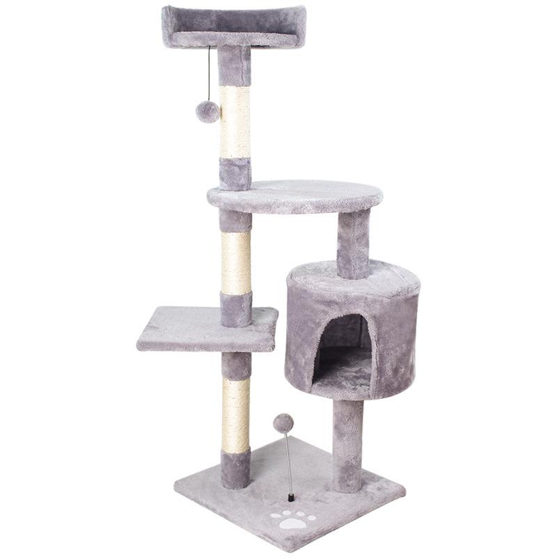 

Large Floor-to-Ceiling Cat Tree with Integrated Posts, Sisal Rope, Climbing Platforms, and Toys