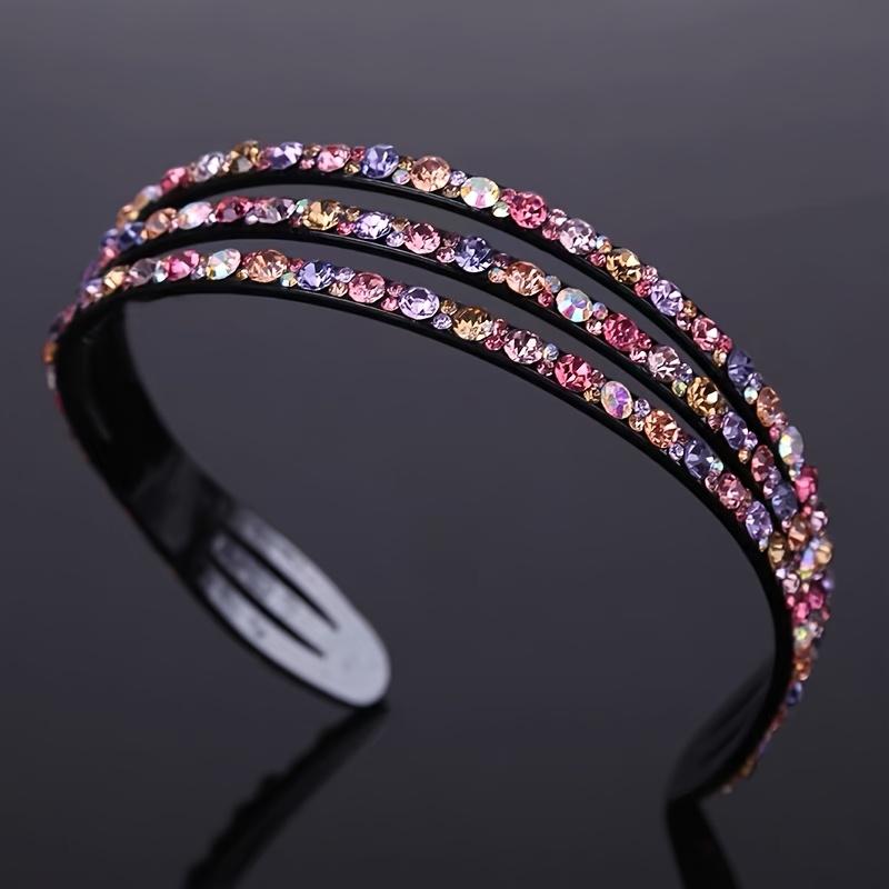 Three Drainage Drill Wide-brimmed Hairband, Super Flash Rhinestone Hairpin Temperament Headdress Hair Grottoes Headband Female.