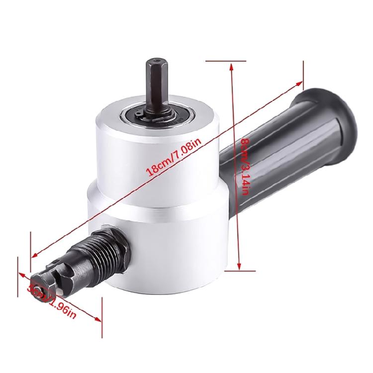 Multipurpose Double Head Metal Nibbler Metal Sheet Cutter Nonslip Handle Electric Drill Attachment