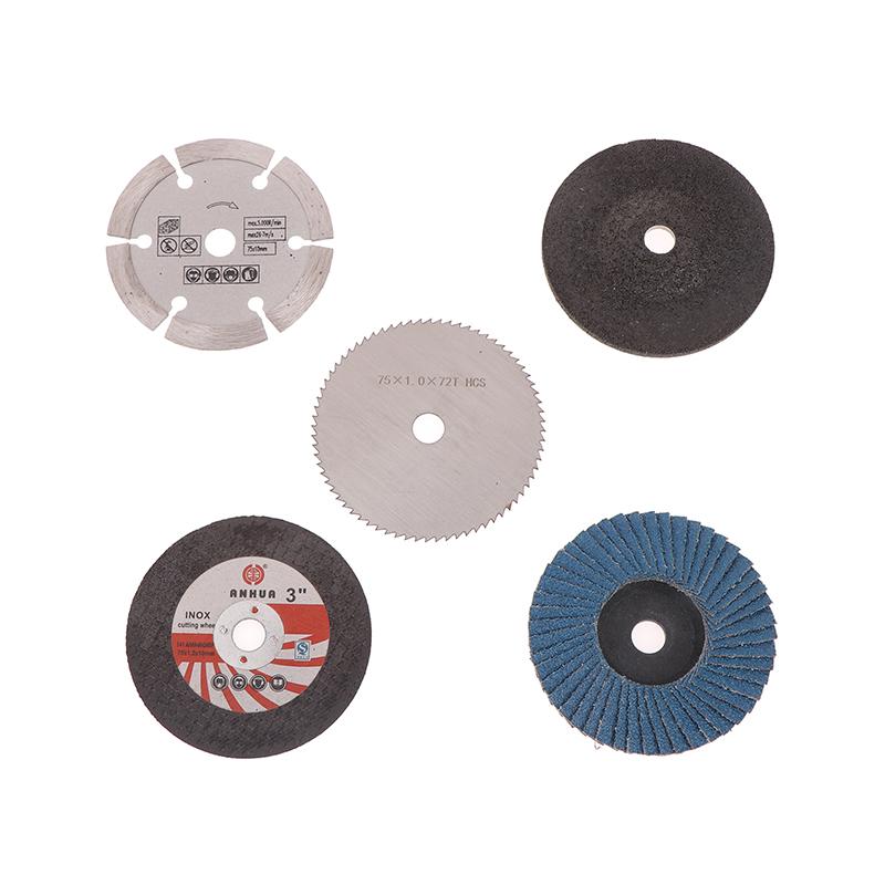 5 Stück/Set 75 mm Winkelschleiferaufsatz Trennscheibe Mini Kreissägeblatt Schleifscheibe für Winkelschleifer Werkzeugteile