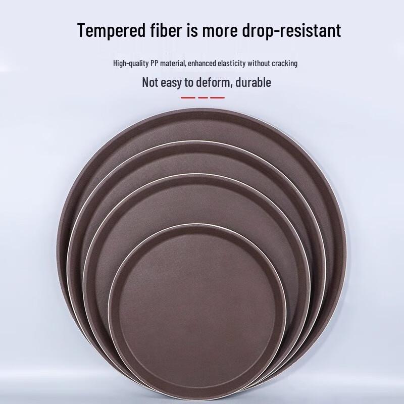 Maidekai Tempered Non-Slip Round Serving Tray