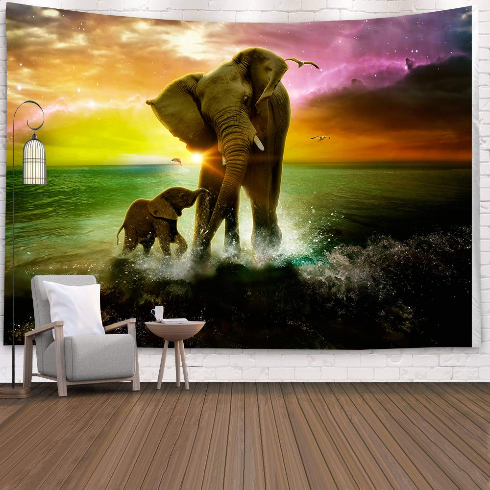 Arazzo Elefante Arazzo Bohemien Hippie Arazzo Estetico Mandala Mistico Appeso a Parete per Casa Soggiorno Camera da Letto Dormitorio