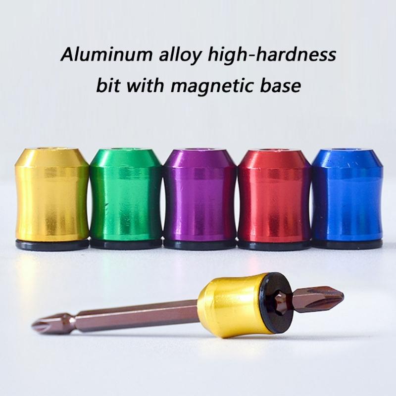 5Pcs Magnetic Bit Holders with 3Pcs 65 mm Double Ended Screwdriver Bits for Recessed Screws, Home Repair, and Installation Tasks