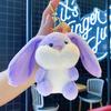 Doll Pendant Plush Keychain Soft Lop-Eared Rabbit Pendant with 360 Degree Rotating Metal Buckle Healing Stuffed Keychain
