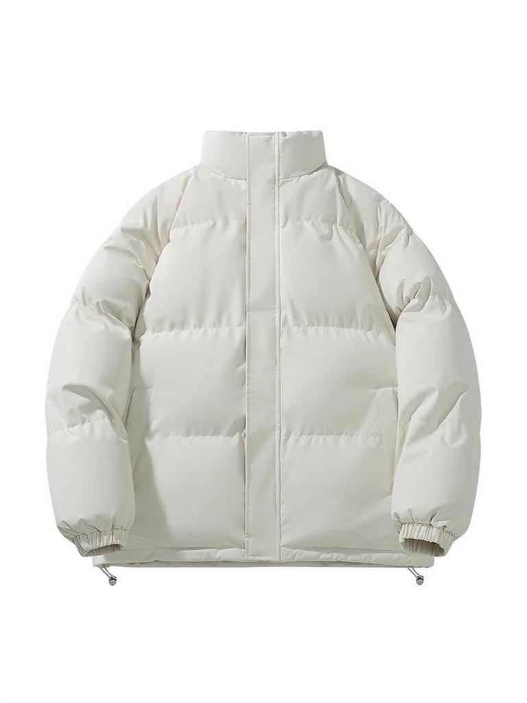 Men's Stand Collar Cotton Puffer Jacket: Versatile, Warm, Loose Fit for Autumn/Winter