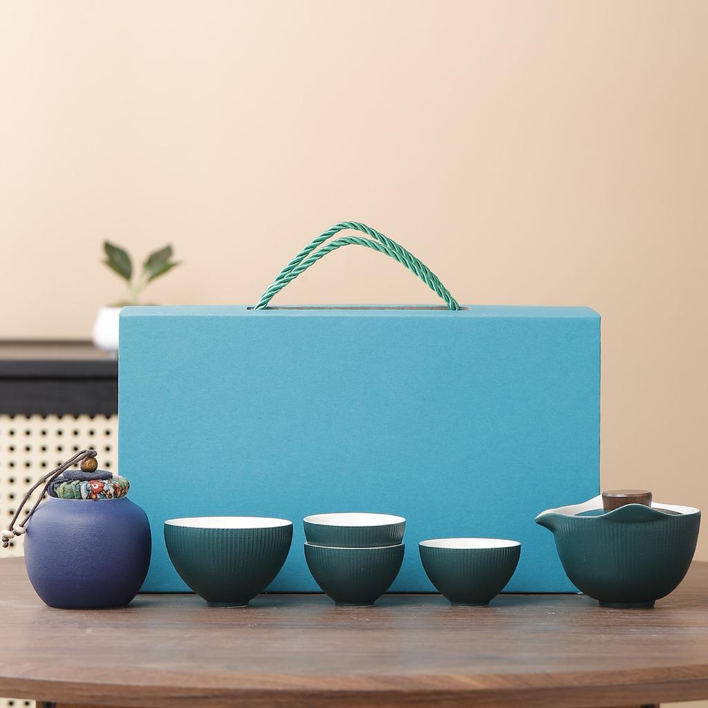 National tide festival gifts gradual change ceramic teapot outdoor camping a pot of four cups travel tea set small set