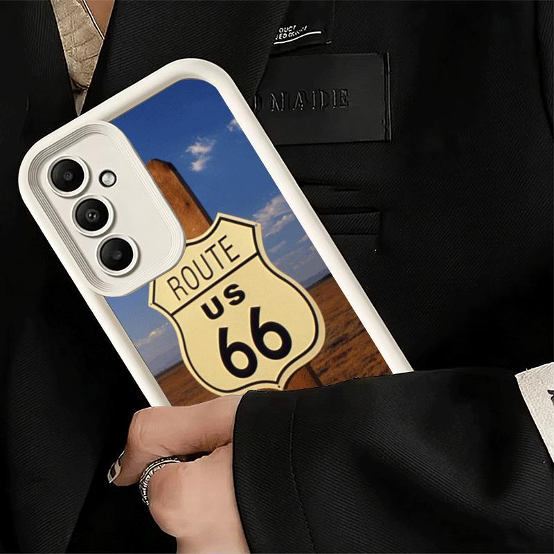 Handyhülle für Samsung Galaxy S26 S25 Ultra S24 FE America Route 66 Schale S23 Plus S22 + S21 S20 5G Weiches Silikon Funda