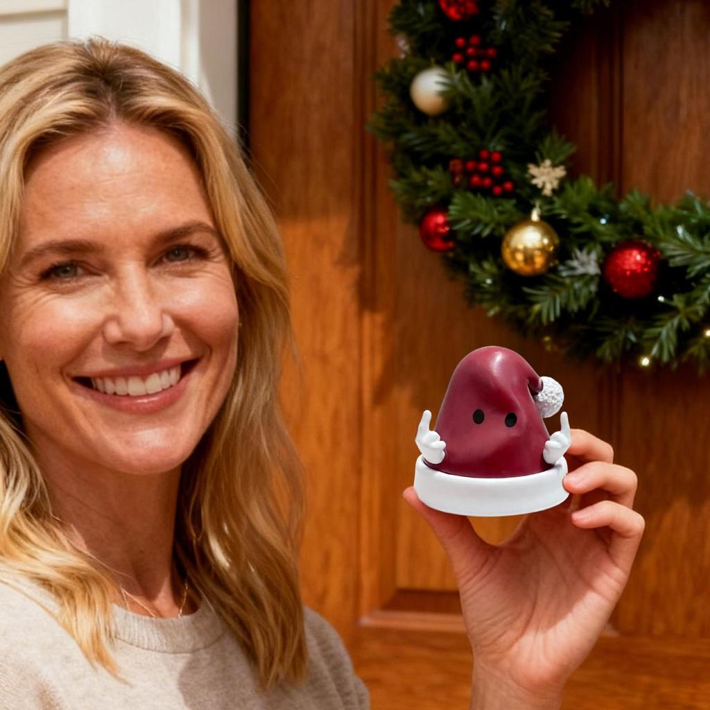 Christmas Table Figurines Santa Hat Shape Desktop Figurines Santa Hat Desktop Sculpture For Living Room Shelf Table Study