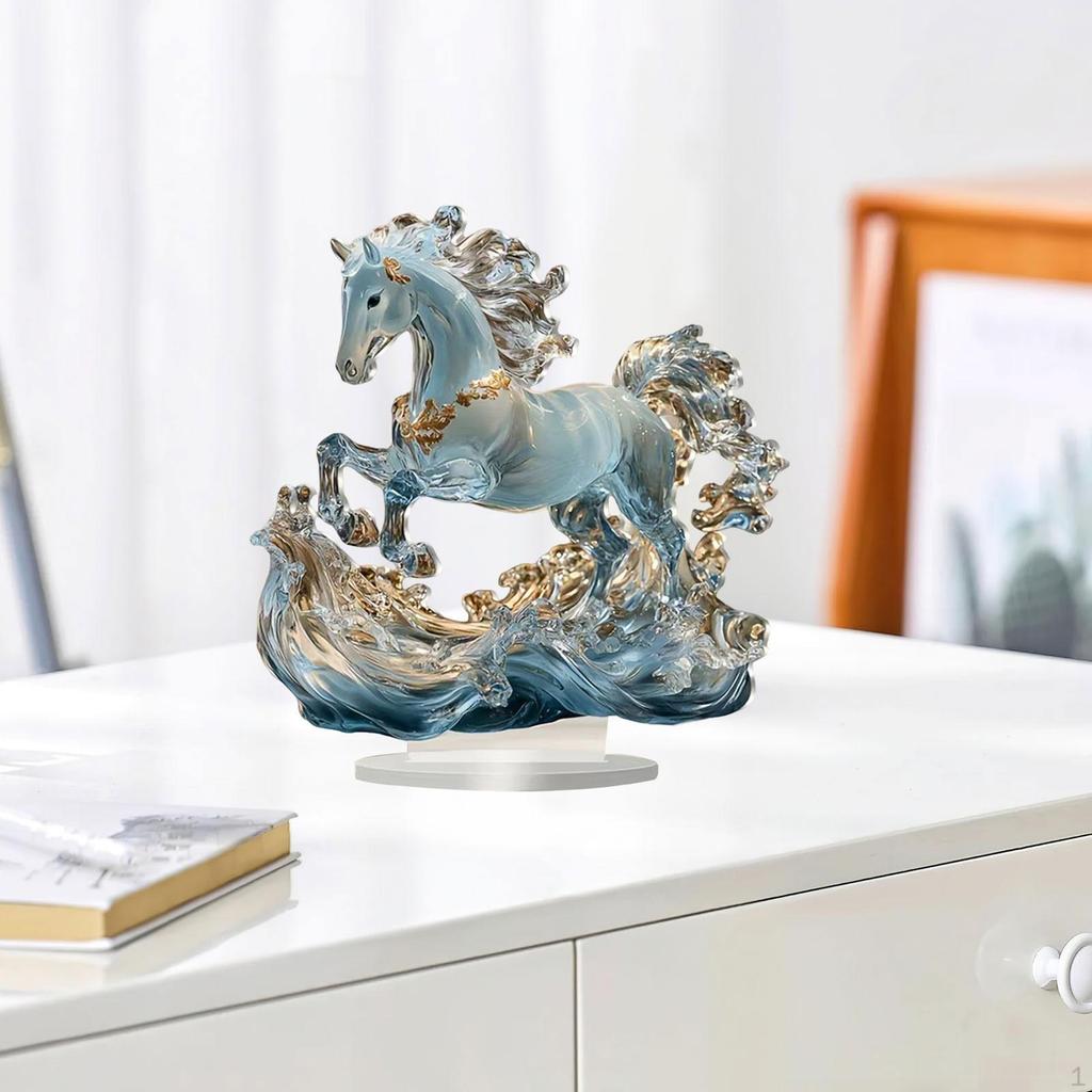 2D Acrylic Horse Ornament Desktop Display Collectible Flat Table Sign Figurine for Home