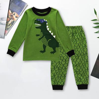 Kids Dinosaur Pajamas Set 2 Piece Pajamas Outfits Kids Cartoon Print Nightwear