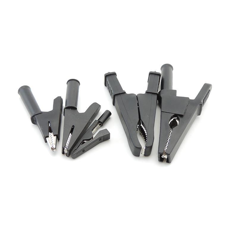 Alligator Clip Insulated Crocodile Clamps Adapter Battery Clip Fits for Welding 2mm 4mm Banana Plug Test Lead Black Color