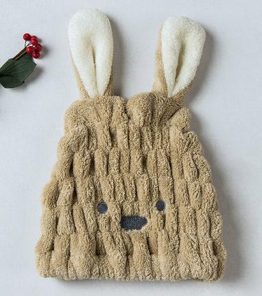 

Cute cartoon bunny hair cap for absorbing water. one size
