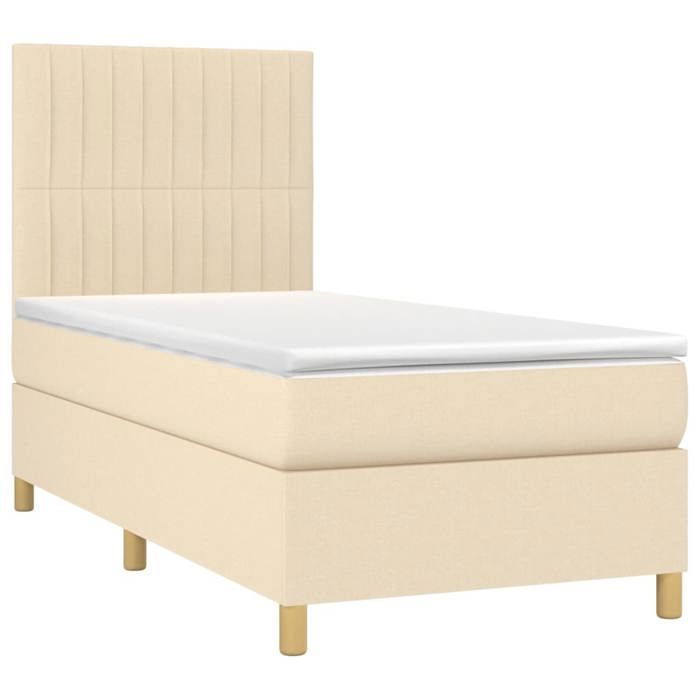 VidaXL Slat Bed Base with Mattress and LEDs, Upholstered Bed, Single Bed, Adult Bed for Interior Bedroom, 3135562