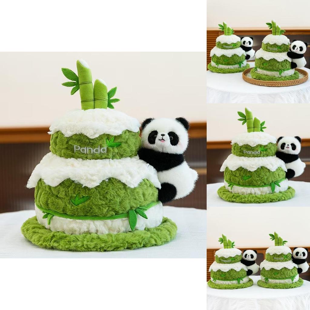 Panda Plüschtier mit Doppelschicht-Kuchen-Design für Kinder und zum Verschenken