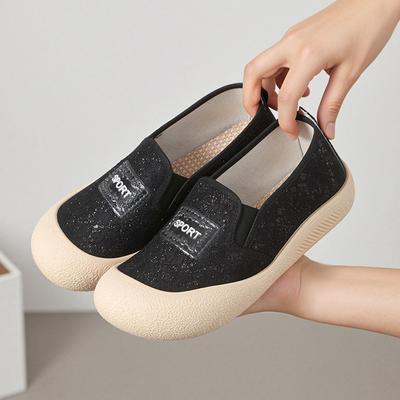 Summer New Platform Women's Cloth Shoes Breathable Lace Mesh Single Shoes Fashion Casual One Pedal Student Shoes