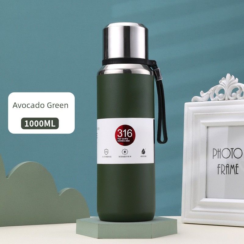 Large-Capacity Thermos Cup 316 Stainless Steel Outdoor Portable Tea Brewing Kettle High-End Simple Portable Tea Brewing Travel Kettle