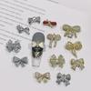LZ Gold-Plated Bow Nail Patch: DIY Zircon Light Luxury Nail Jewelry