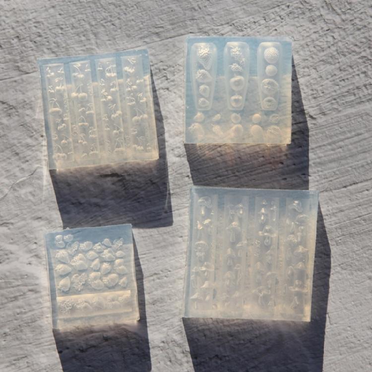 Silicone Nail Art Mold Accessory Molds Food Theme 3D Nail Decorative Mold Silicone Texture Great for Various Nail Types