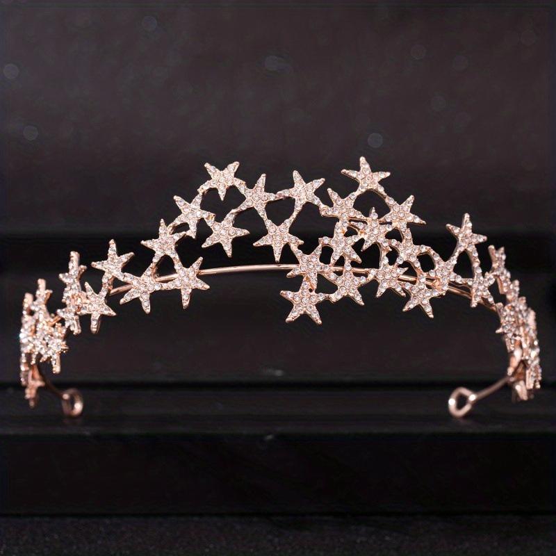 Bride's Crown Headwear European and American Hair Band Accessories Five Pointed Star Rhinestone Wedding Dress Styling Accessories