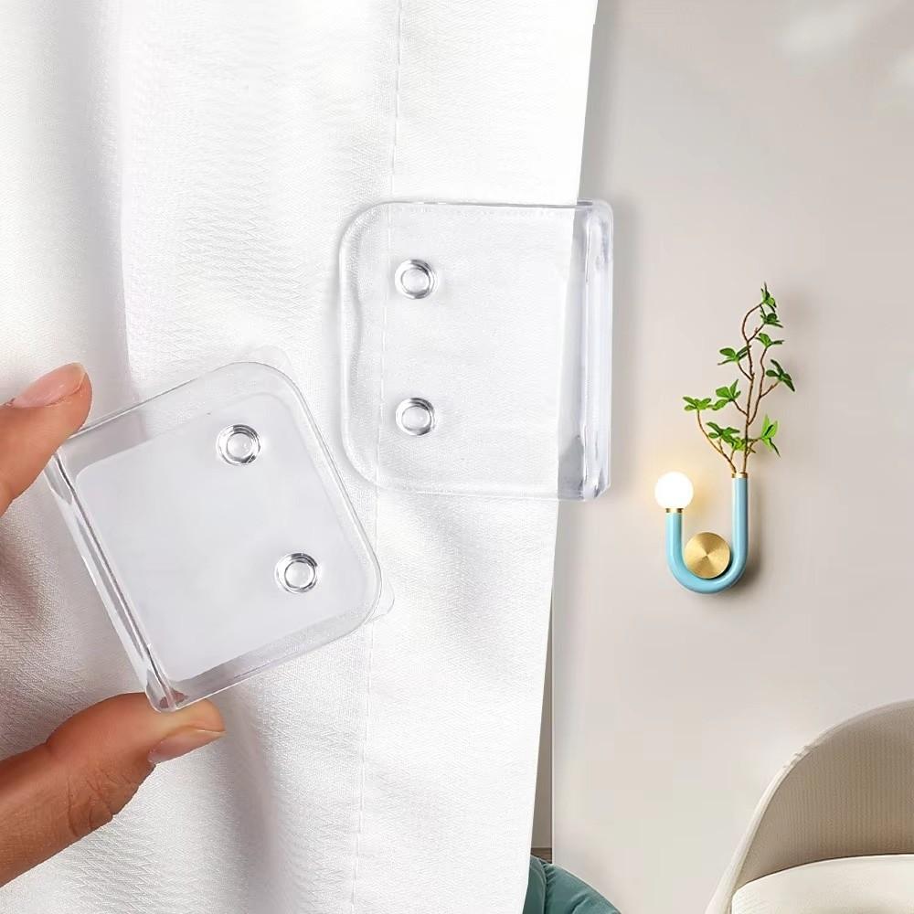 2/4/6/8Pcs Windproof Shower Curtain Clips Non-Punching Curtain Fixed Fastener Window Curtain