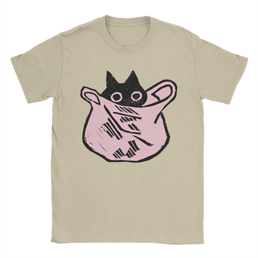 Herren Cartoon Katze Gruppe Aufdruck T-Shirt Baumwolle Kleidung Lustiges Kurzarm Rundhals T-Shirt Geschenkidee T-Shirts