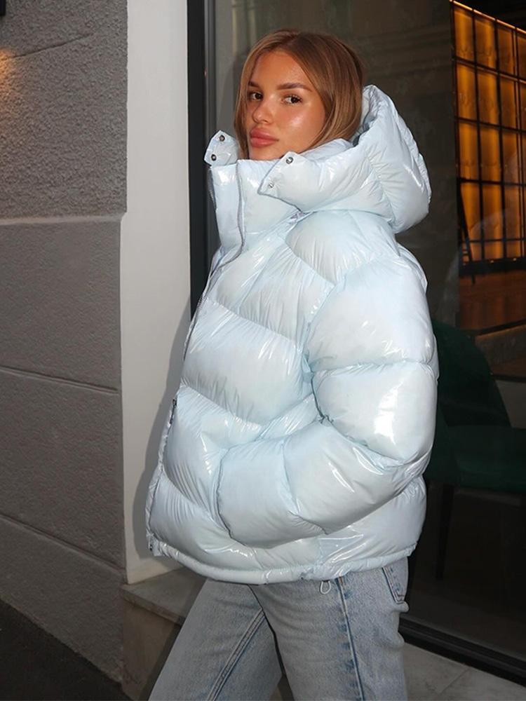 Damen Kurze Helle Gesicht Abnehmbare Mütze Daunenjacke Damen Warme, Schlichte und Modische Winterjacke 2025