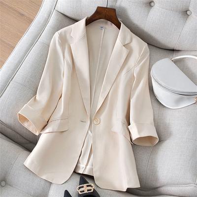 Blazer Corto Donna Versatile Temperamento Primavera Estate Giacca Blazer Sottile Elegante Femminile