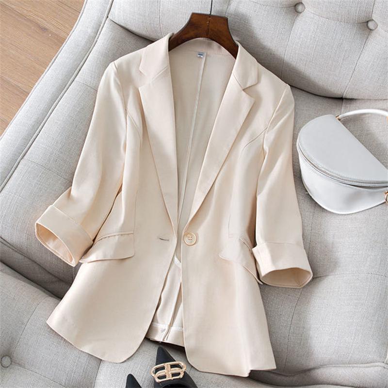 Spring Summer Temperament Versatile Large Size Women's Small Blazer Coat Loose Elegant FemaleThin Blazer Jacket 5XL