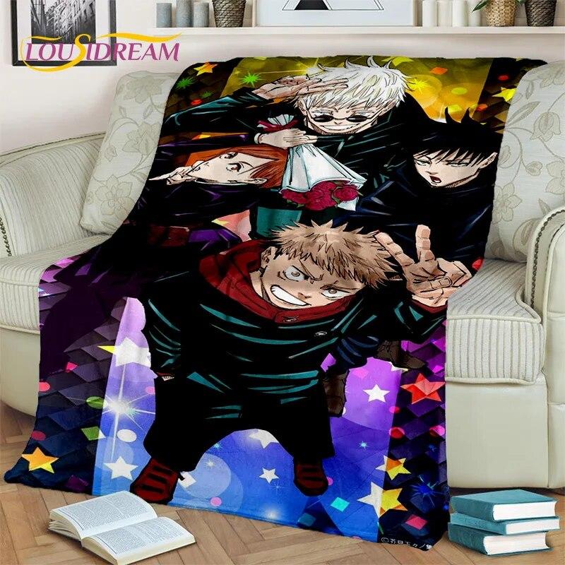 Anime Jujutsu Kaisen Itadori Yuji 3D Blanket,Soft Throw Blanket for Home Bedroom Bed Sofa Picnic Travel Office Cover Blanket Kid