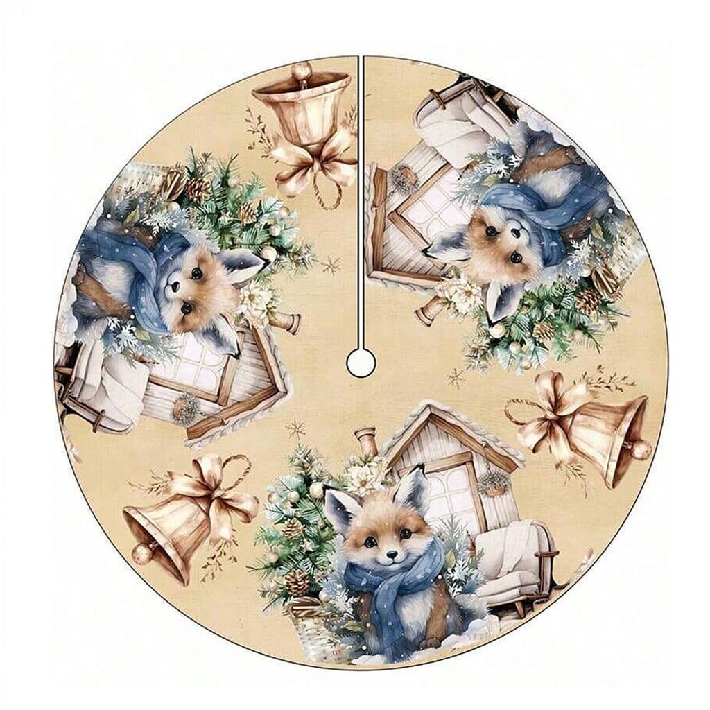 Golden Snowflake Christmas Tree Skirt With Golden Glitter Snowflake Winter Holiday Decoration Christmas Atmosphere Tree Skirt