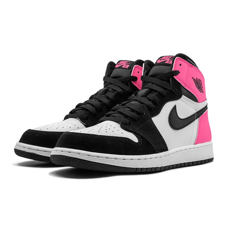 Jordan Air Jordan 1 Retro Valentine's Day Leather High Top Children's Basketball Shoes Black Pink 881426-009