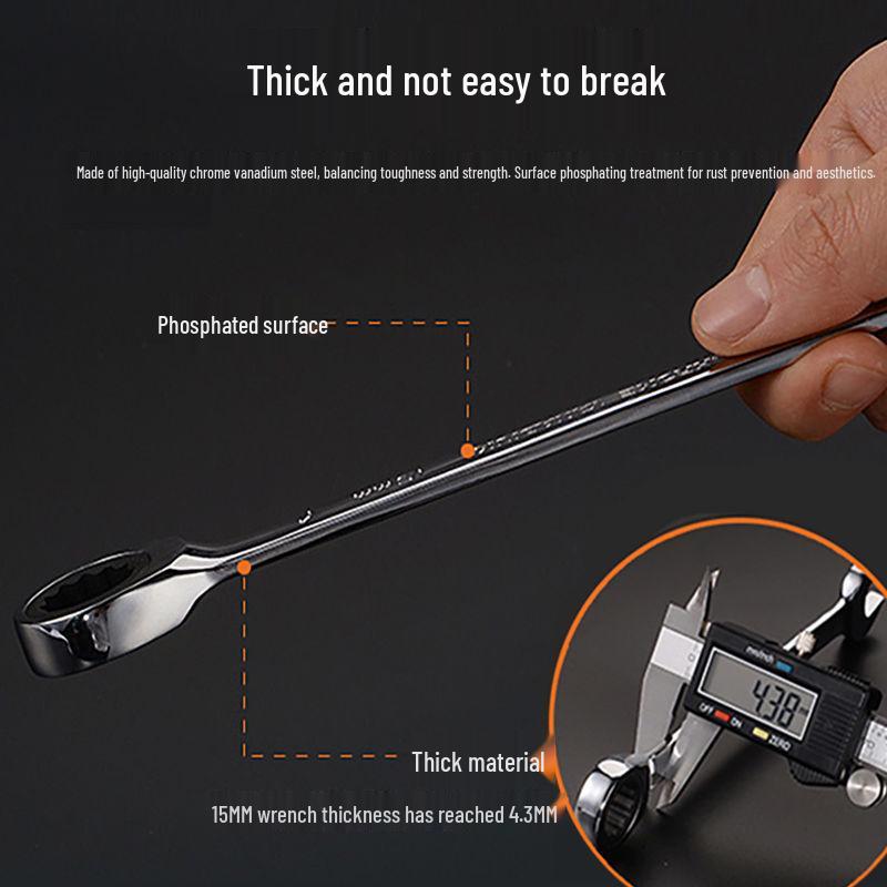 Dual-Purpose Multifunctional Ratchet Wrench Set: Open & Box-End Combination Tool Collection