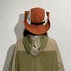 Splicing Color Wide Brim Sun Hat Cotton Hiking Hat Fashion Drawstring Fisherman Hat  Camping