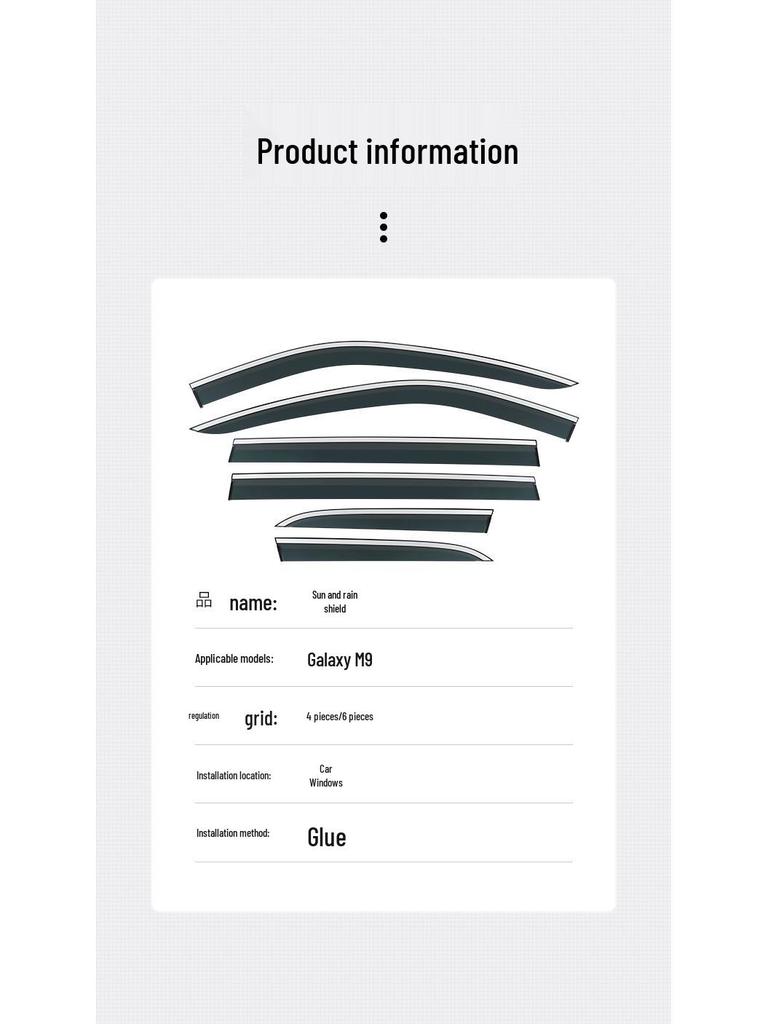 Geely Galaxy M9 Rain Shields: Window Visors & Car Accessories for 25 Models.