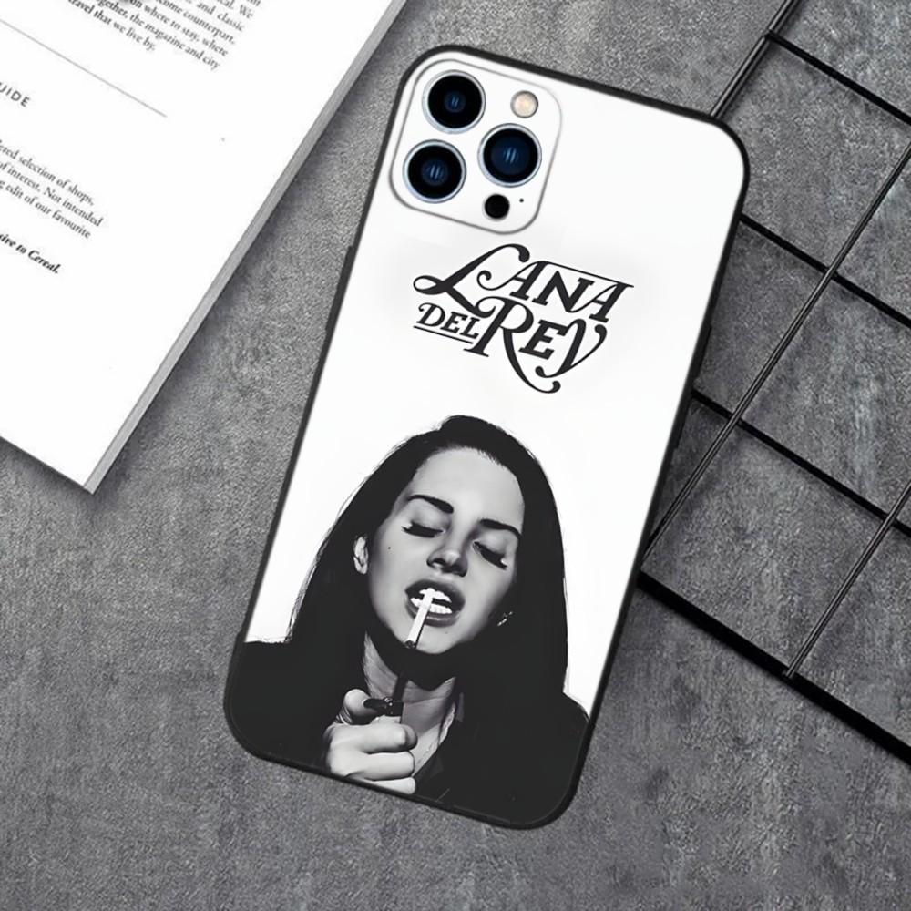 L-Lana Del Rey Singer Phone Case For Apple iPhone 15,14,13,12,11,XS,XR,X,8,7,Pro,Max,Plus,mini Silicone Black Cover